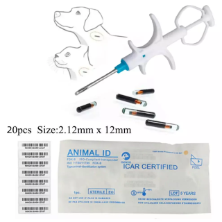 20 Packs, 2.12x12mm ISENVO Pet Microchips 134.2khz Registration Animal Implant Chip FDX-B Pet ID Microchip for Pet Dog Cat Cow Pig Rabbit Pigeon Fish