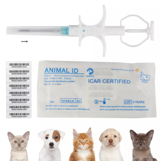 50 Packs, 1.4x8mm ISENVO Pet Microchips 134.2khz Registration Animal Implant Chip FDX-B Pet ID Microchip for Pet Dog Cat Cow Pig Rabbit Pigeon Fish