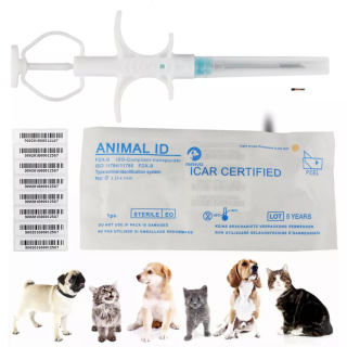 100 Packs 1.25x7mm, ISENVO Pet Microchips 134.2khz Registration Animal Implant Chip FDX-B Pet ID Microchip for Pet Dog Cat Cow Pig Rabbit Pigeon Fish- Free Lifetime Registration